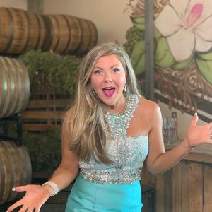 Rachel Allan 7120 stunning mint gala dress SZ 6